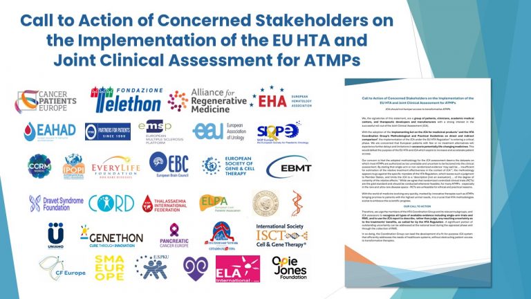 Call to Action of Concerned Stakeholders on the implementation of the EU HTA and JCA for ATMPs